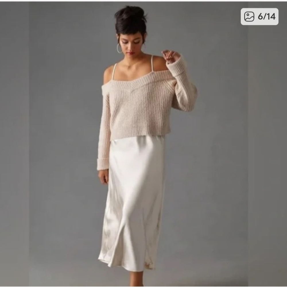 NWOT Anthropologie Mare Mare Layered Sweater Slip Dress